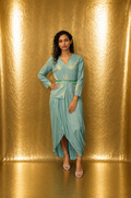 DINI'S CORAL WHISPER DHOTI ONE-PIECE