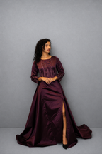 DINI'S VELVET WINE GOWN