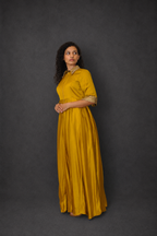 DINI's GOLDEN OCRE ZIP ANARKALI