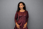DINI'S VELVET WINE GOWN