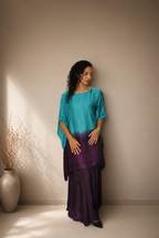 DINI's PEACOCK OMBRE KAFTAN CO-ORD SET